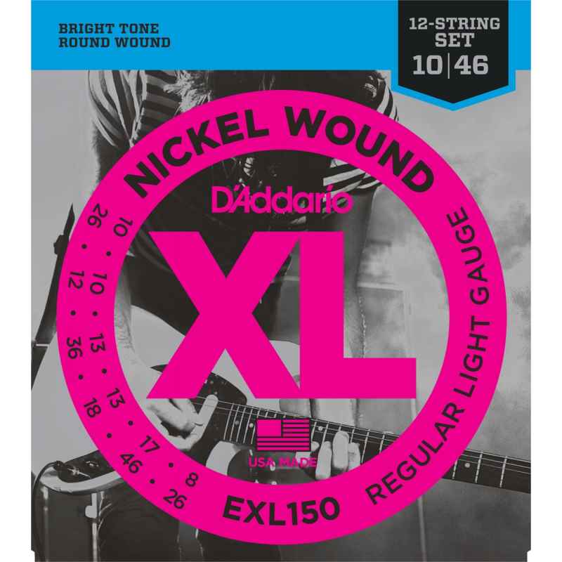 CUERDAS ELÉCTRICA 12 CUERDAS D´ADDARIO EXL150 10-46